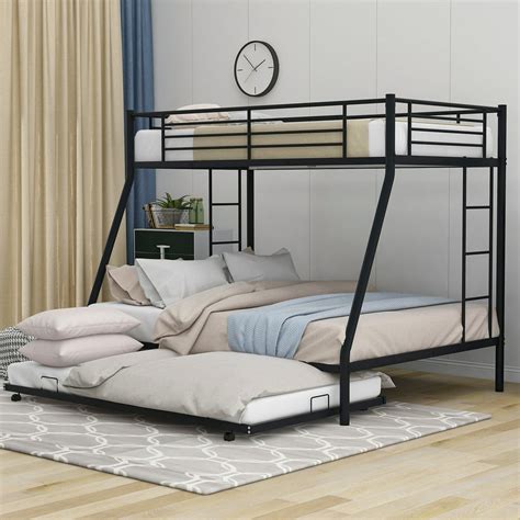 metal trundle bunk bed|full bunk bed with trundle.